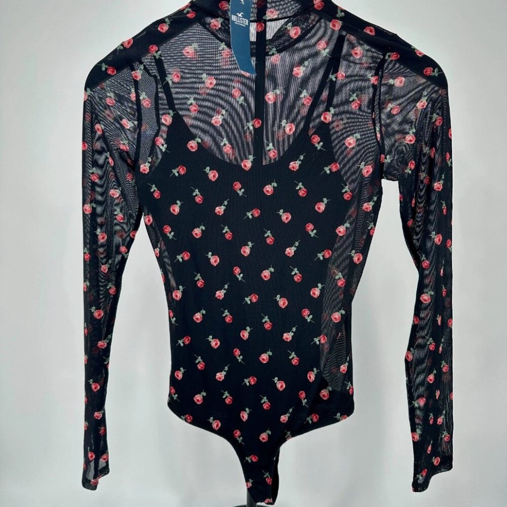 Hollister Womens Rose Mesh Bodysuit Size X SMALL NWT‎